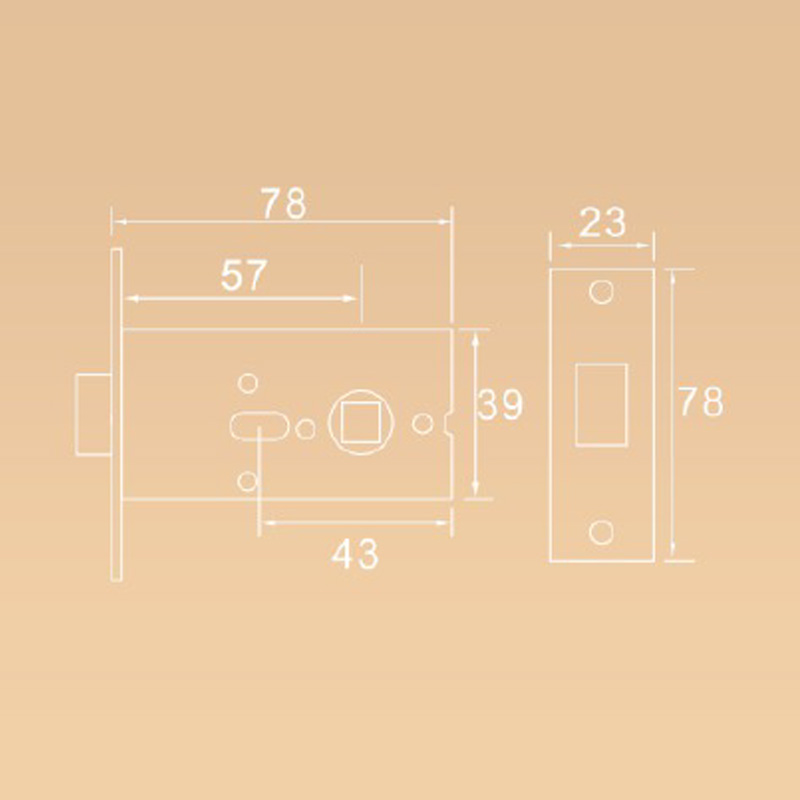 Невидимый замок из цинкового сплава с одной лицевой стороной и ключом - серия YS13