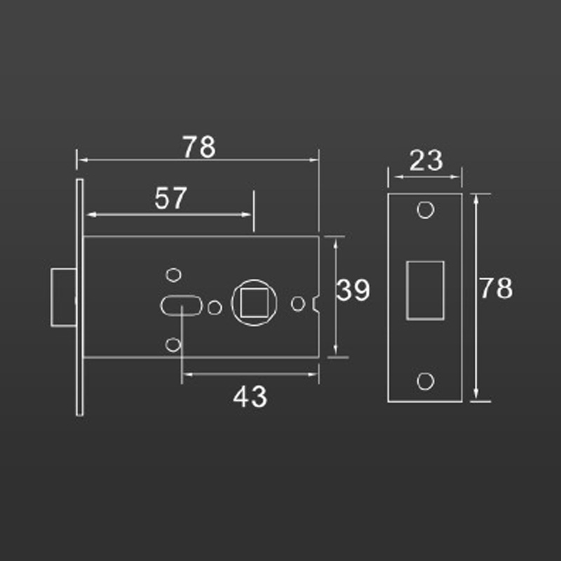 Невидимый замок из цинкового сплава с одной лицевой стороной и ключом - серия YS66