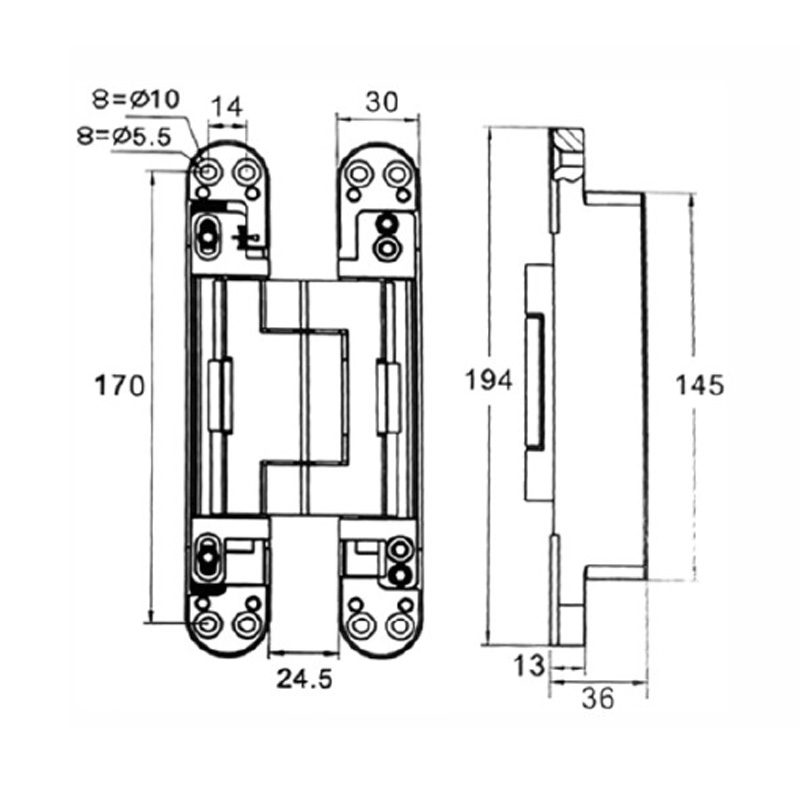 Скрытый гидравлический шарнир